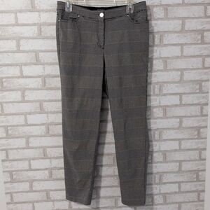 Soho Apparel ltd Size 10 Gray Plaid Pant Women Inseam 26" Stretchy Comfy